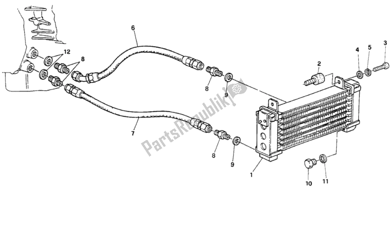 Todas as partes de Radiador De óleo do Ducati Supersport 900 SS USA 1991